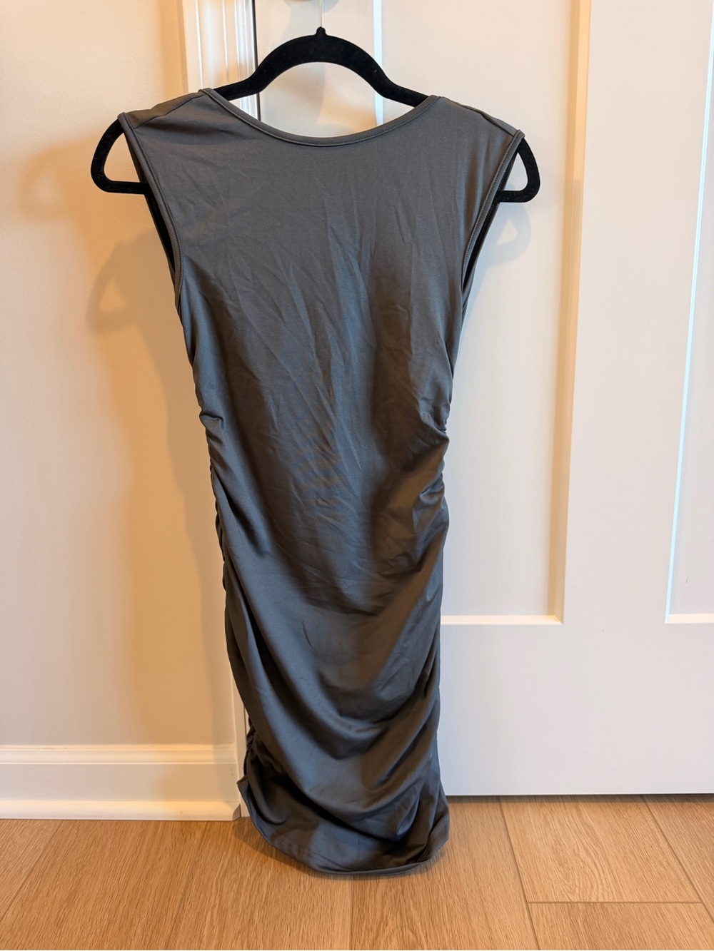 Sleeveless Ruched Bodycon Dress - Charcoal